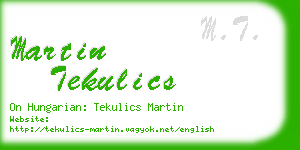 martin tekulics business card